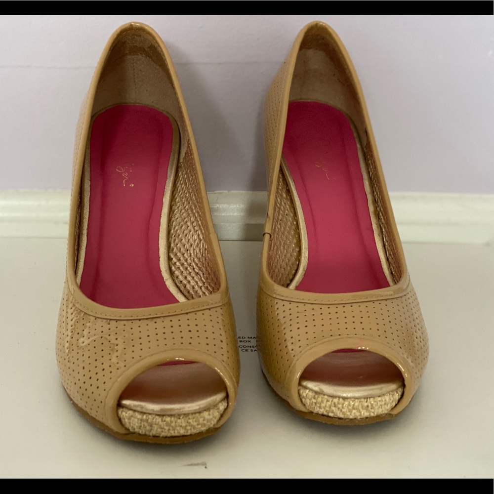 Lilly Pulitzer Nude Wedges